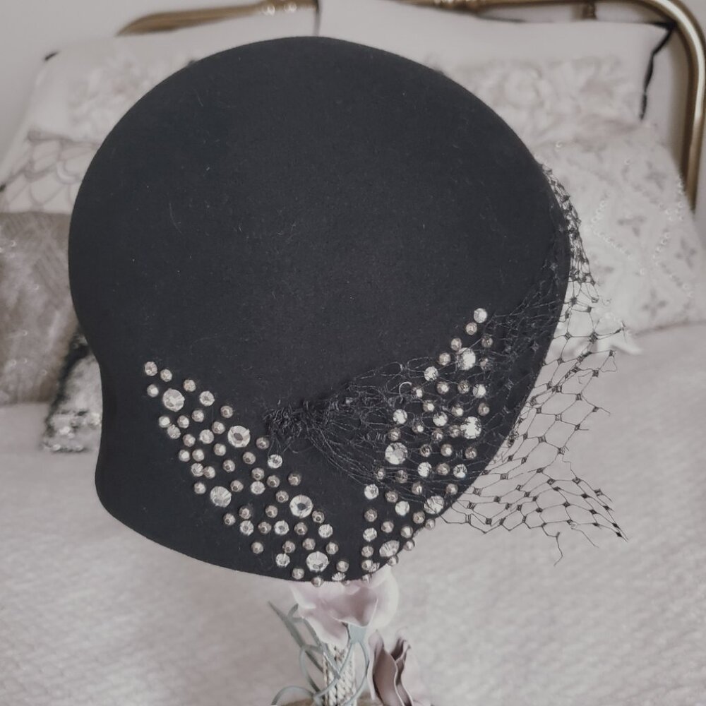 Rare EXCELLO Crystals Vintage Hat Geo. W. Bollman Saks Fifth Avenue - Picture 1 of 14